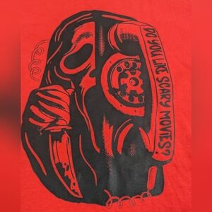 Scream "Do You Like Scary Movies?" Red Tee Shirt Size Medium